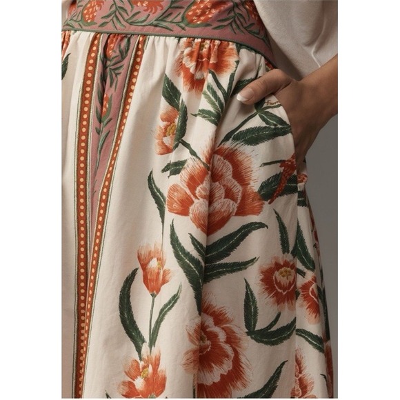 NWT Farm Rio Ainika Floral Delicate Midi Skirt Sz XS - Picture 3 of 13